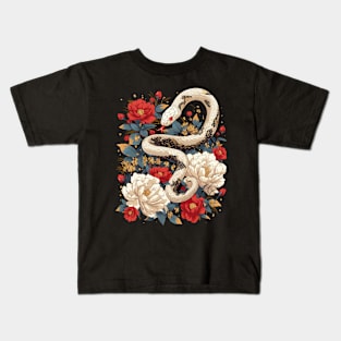 snake and flowers Kids T-Shirt